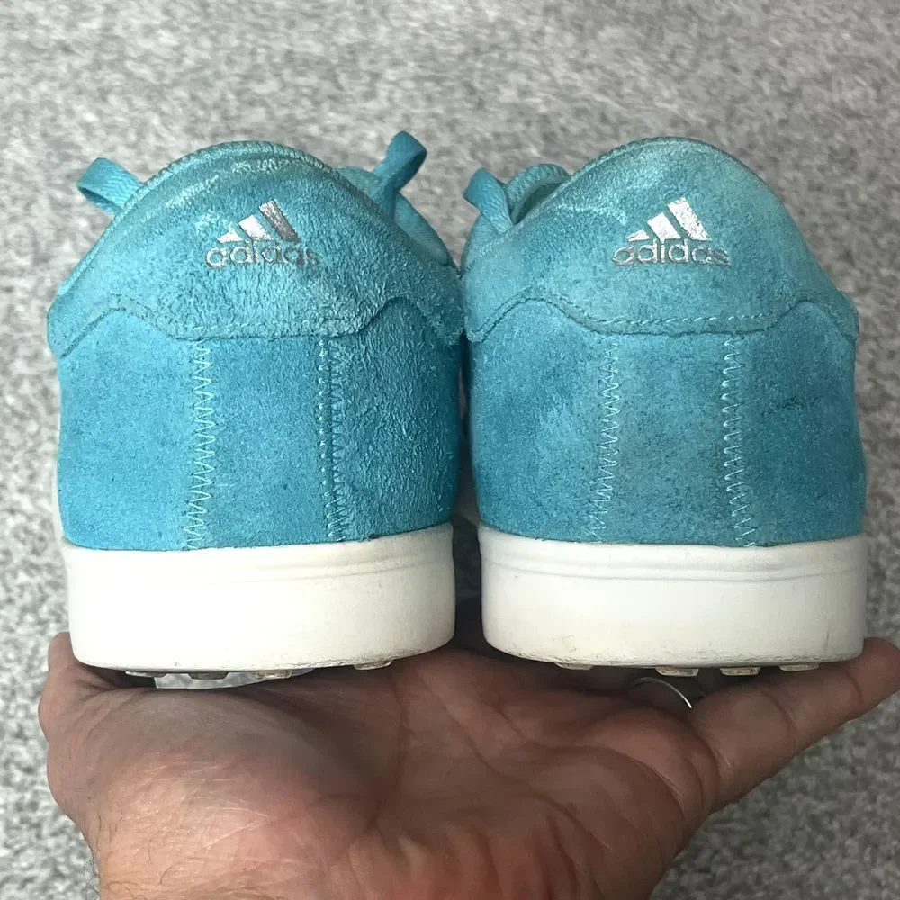 Adidas‎ Adicross Spikeless Golf Shoes Classic Blue Teal Suede Mens 11, UK 10.5